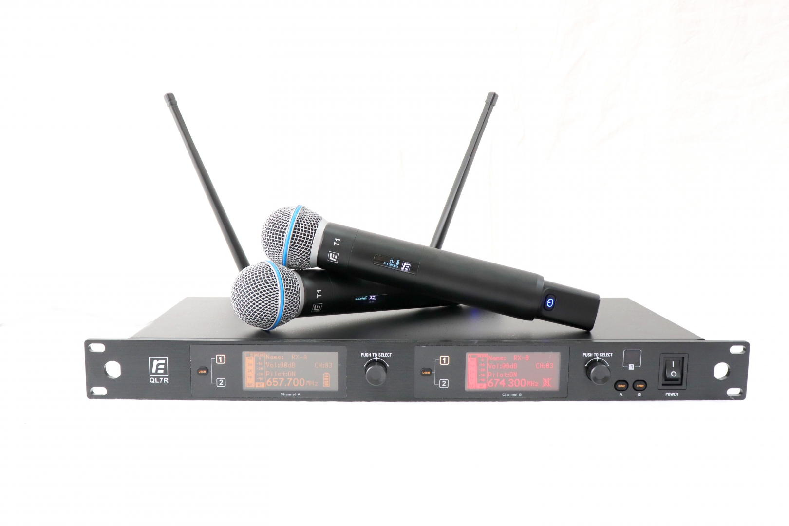 RFIntell QL7R/T1-B 720,500-754,000 МГц 2-канальная радиосистема с 2-мя ручными микрофонами в Барнауле